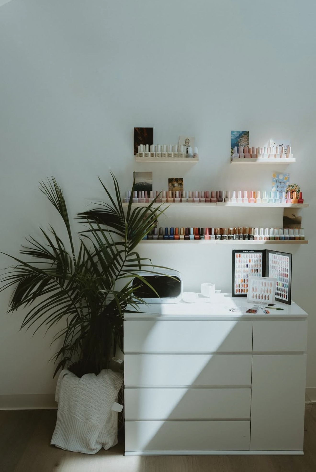 Bright, peaceful interior of Élevé Nail Lounge